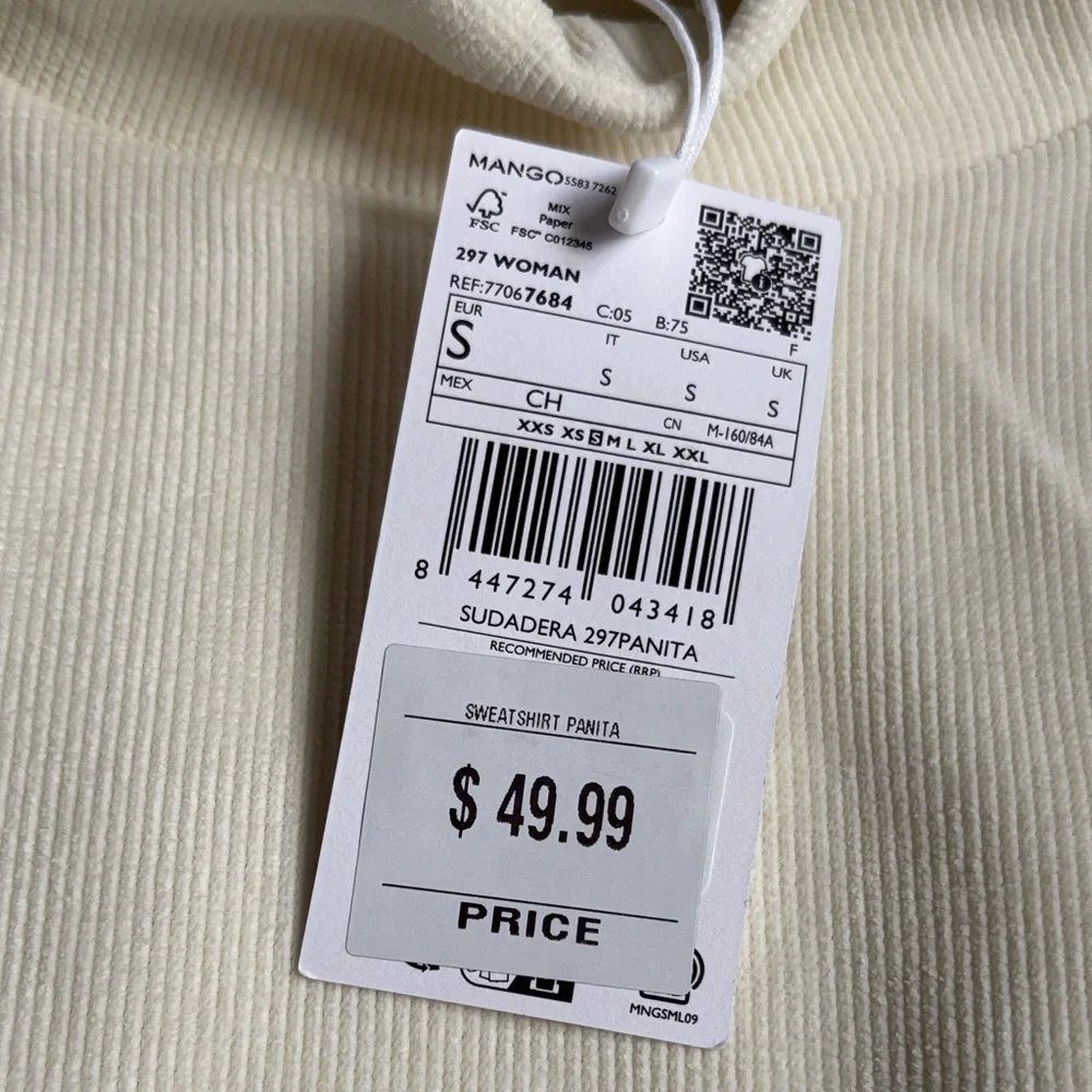 Mango Off-White Ribbed Turtleneck, new with tags - Picture 4 of 6